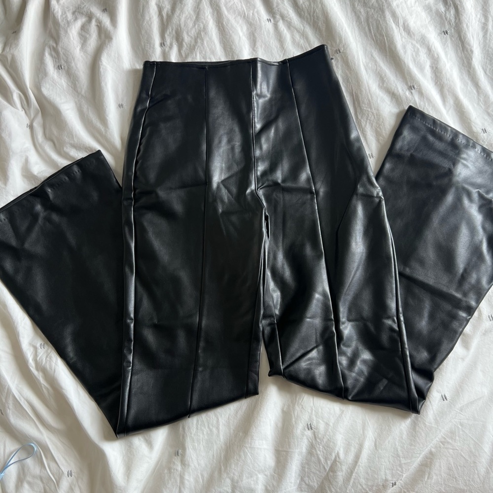 Abercrombie & Fitch Flare Vegan Leather Pants